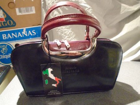 Tasche Pelletteria, schwarz/rot