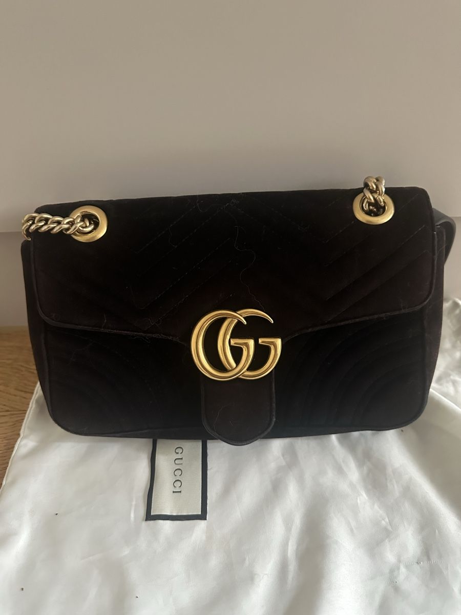 Gucci Borse da donna: Gucci Marmont Samt schwarz small – Usato da Zürich venduto da ann_6wjf