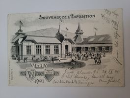 Ansichtskarte Vevey Exposition 1901 gelaufen Box1