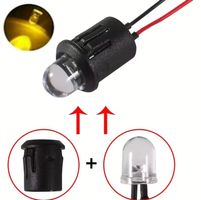 2 Stk LED Birne 10mm gelb verkabelt mit Sockel 12V