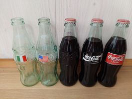 5 Bottiglie Coca-Cola vintage anni '90