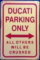 Rusty Blechschild - DUCATI PARKING ONLy - 30 x 40 cm