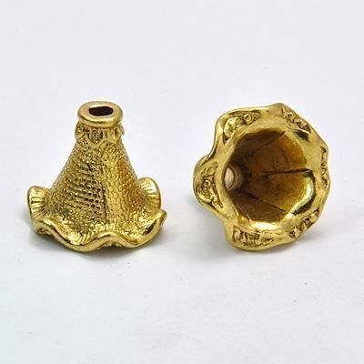 Perlen (unechte): Perlkappe Röckchen  22x21x17mm altverg. – Neu (gemäss Beschreibung) aus Alpnachstad von perlengaby
