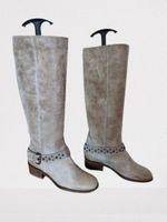 TOP echt Leder Stiefel hellbeige Antiklook Gr. 36 - 220621