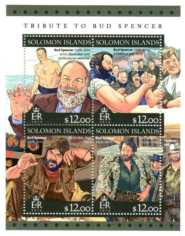 Tutti i francobolli: Block "Bud Spencer". Salomonen. – Nuovo e nell'imballaggio originale da Basel venduto da Butsch5