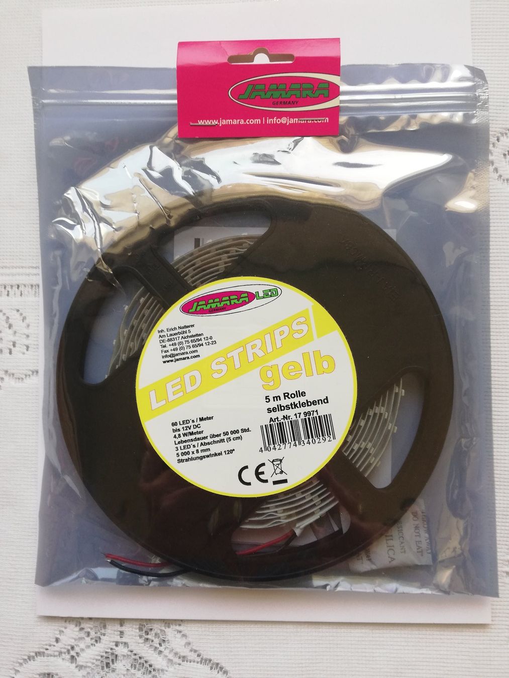 RC Modellbau: Jamara LED Strips Gelb, 5m Rolle 6-12V – Neu und originalverpackt aus Flüh von AMS-Modellbau
