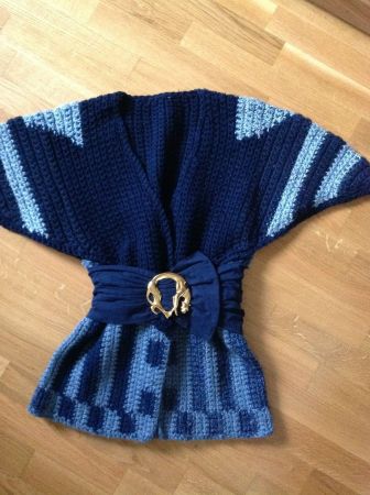 ✨  Strick Weste handmade crochet cool M Wolle blau 🧶 🍃