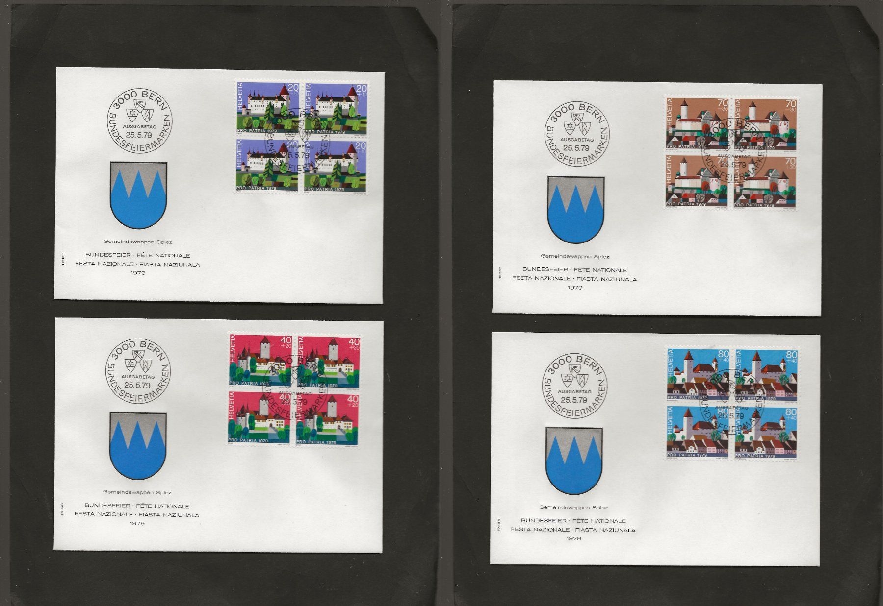 Tutti i francobolli: Schweiz Pro Patria FDC 6 Viererblock Serien – Usato da Au ZH venduto da xelagreb01 5