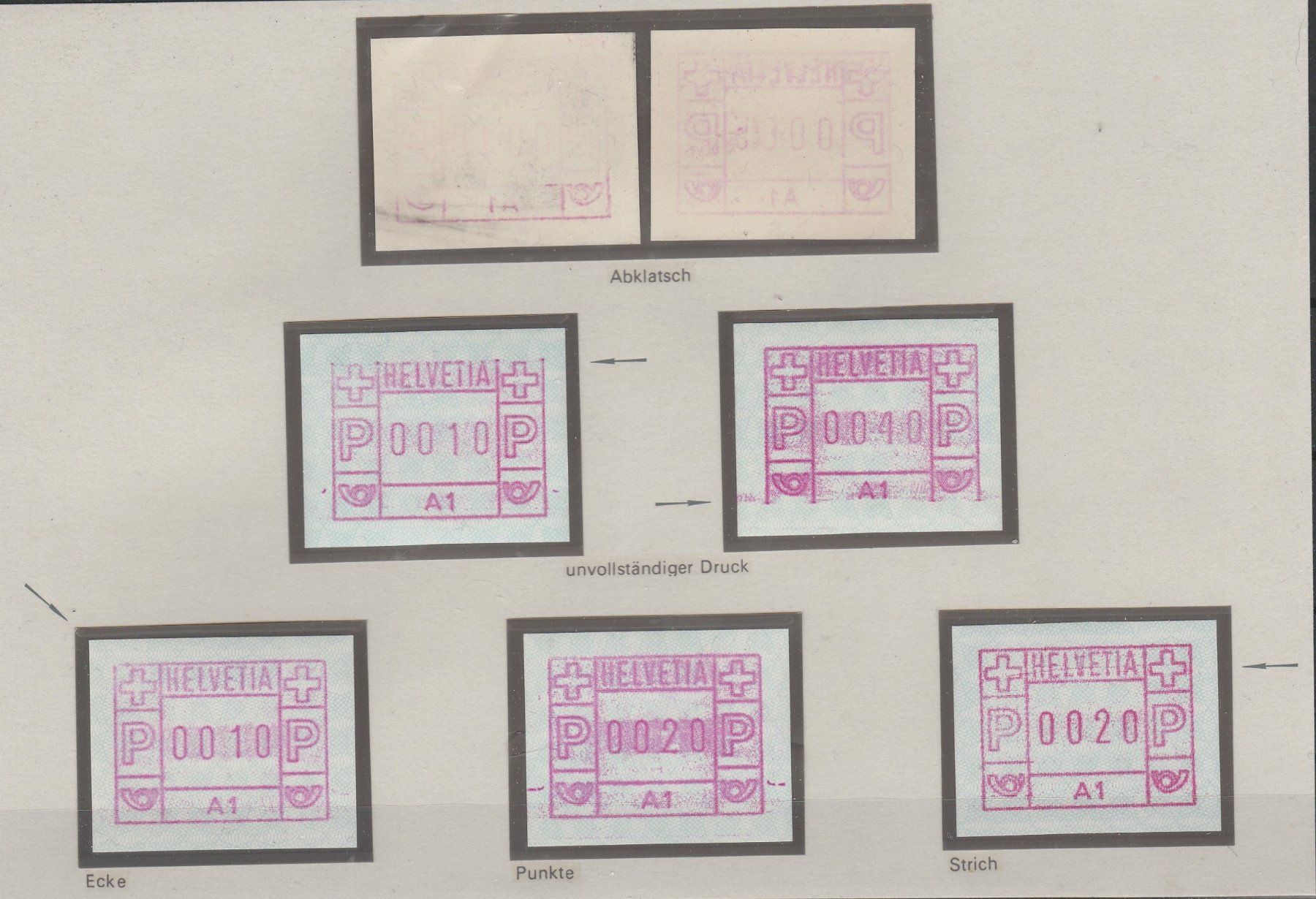 Alle Briefmarken: Diverse Abarten vom Automaten A1 – Gebraucht aus Oberglatt ZH von Wiedmi6