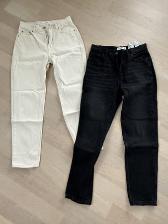 Pull&Bear Jeans, Gr. 36, Creme + Schwarz, Top Zustand!