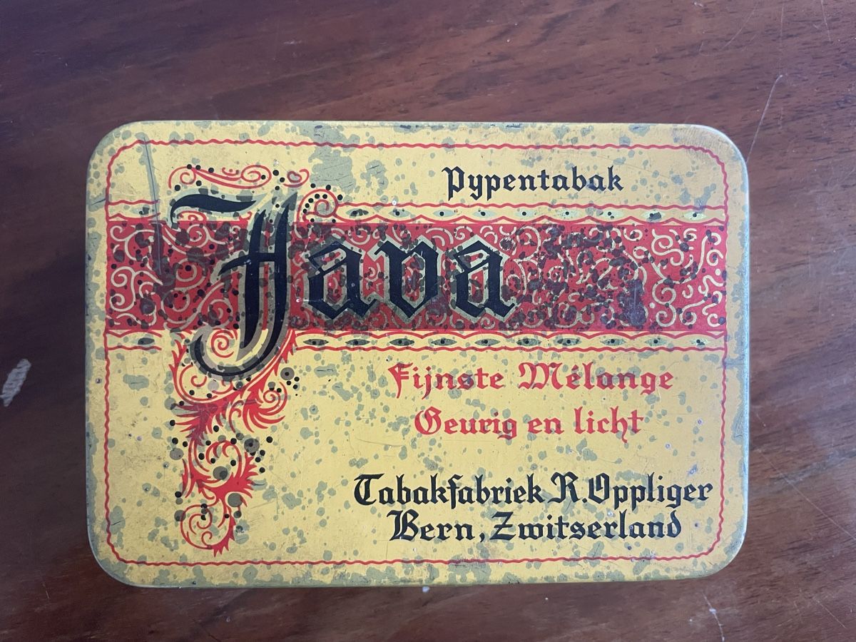 Tabak: Antike Blechdose Java Pfeifentabak Bern Oppliger – Gebraucht aus Zürich von mimikiki100