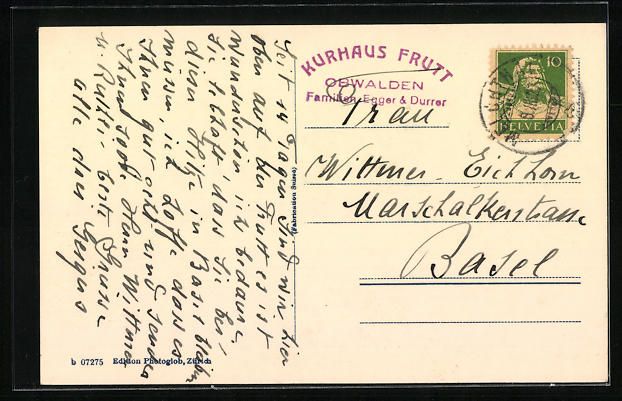 Cartoline postali: Melchtal, Kurhaus Frutt mit Hochstollen – Usato da Berlin venduto da bartko-reher 1