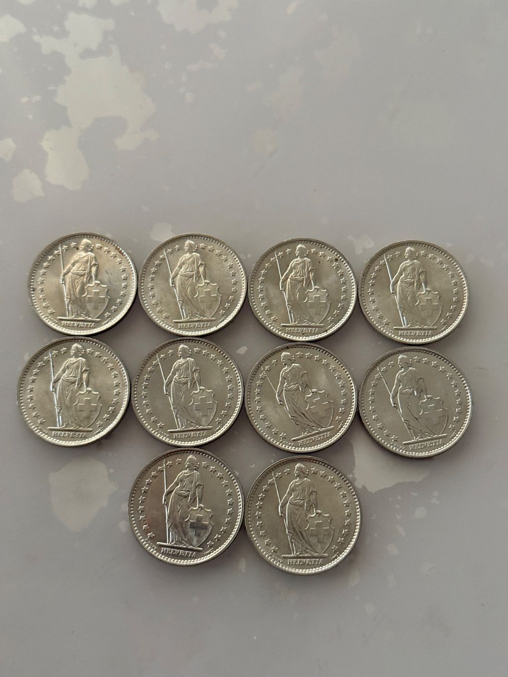 Alle Münzen: 10 x 1 Franken 1966  Silber  Stgl – Neu (gemäss Beschreibung) aus Wallisellen von SWISS_SILVER1