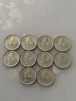 10 x 1 Franken 1966  Silber  Stgl