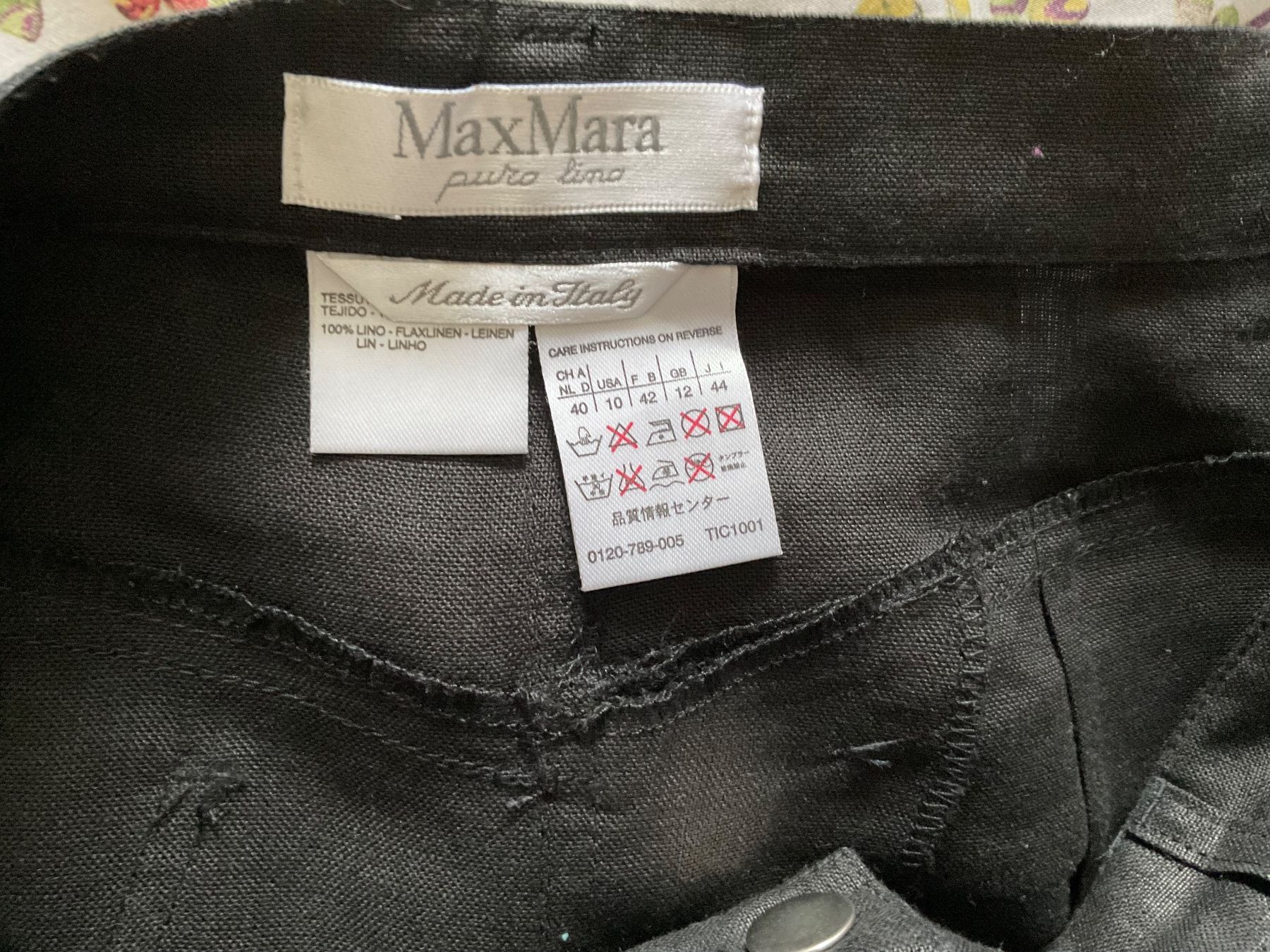 Max Mara Gonne: Max Mara Leinen Rock Gr 40 schwarz – Usato da Urdorf venduto da alda02 6