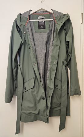 Helly Hansen olive raincoat, size S