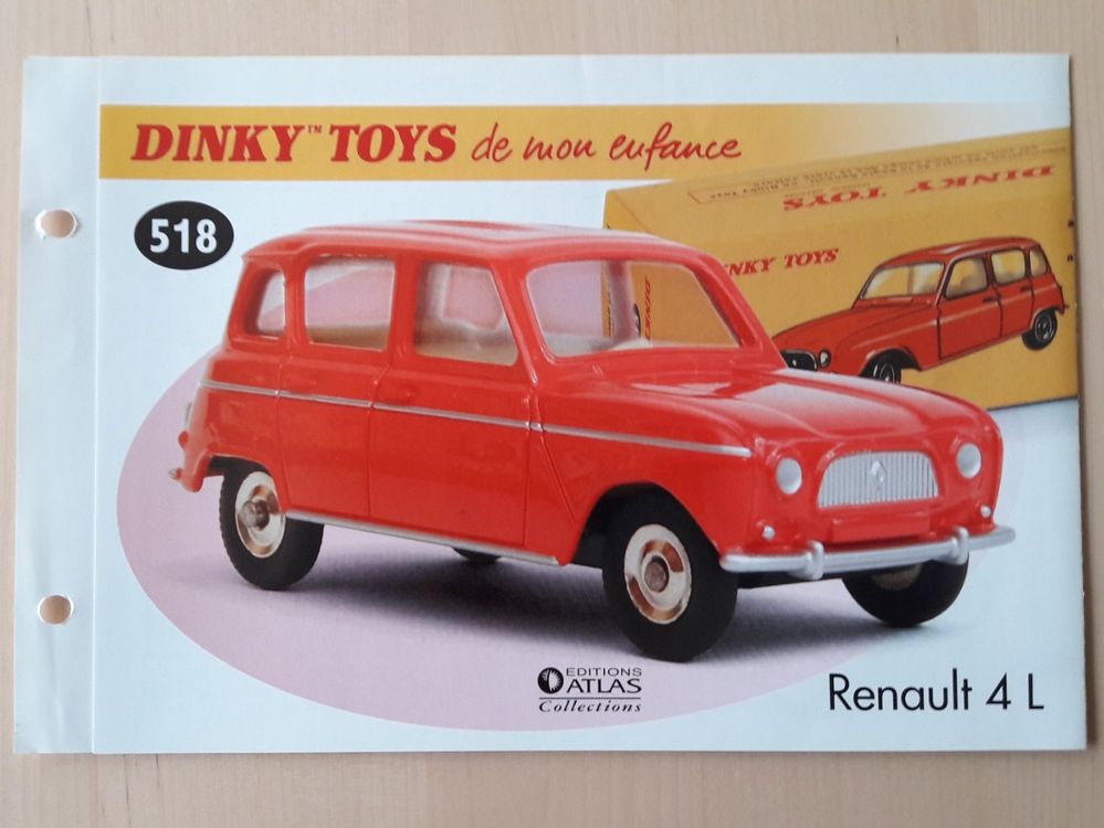 Voiture Miniature Dinky Toys Ancienne - Renault 4L Bleu Pâle Réf. 518 - Vintage