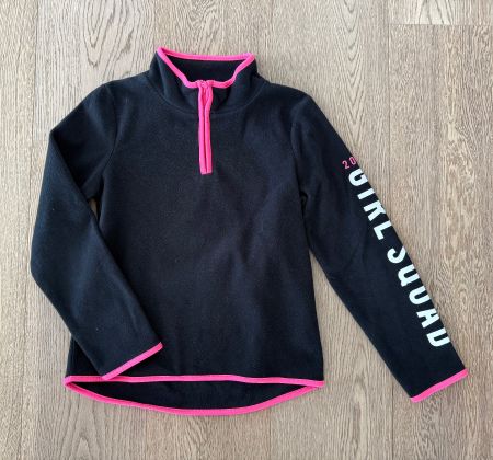 Schwarzer Fleece-Pulli "Girl Squad", Gr. 140
