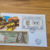 Banknoten Brief - Lettre avec billet de banque Guatemala