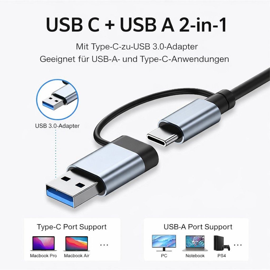 Hub & Switch: USB-C / USB-A Hub 5-in-1 | USB 3.0 | SD &microSD Kartenleser – Nuovo e nell'imballaggio originale da Winterthur venduto da SwissTechStore 1
