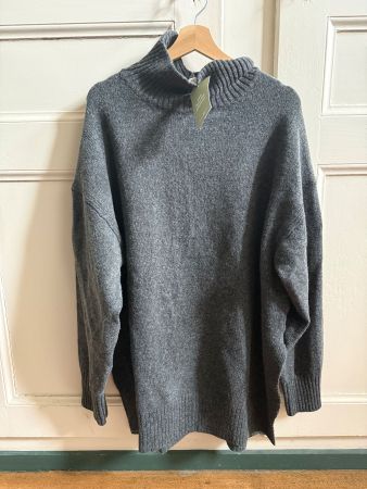Pull H&M gris oversize à col roulé, neuf, taille XL