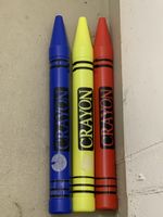 3 Giant Crayola Crayons — Blue, Yellow, and Red — Fun!