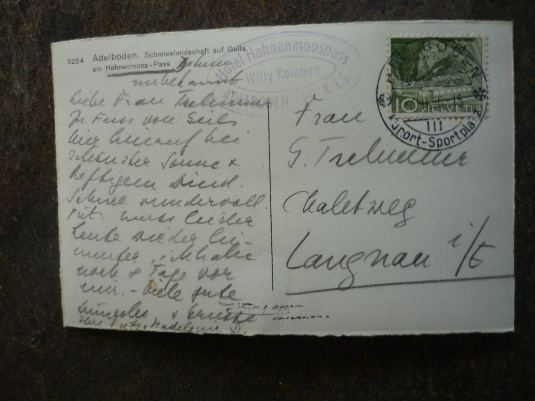 Cartoline postali: Adelboden Schnee-Landschaft Hahnenmoos Pass Postkarte – Usato da Langnau i. E. venduto da Laendu7000 1