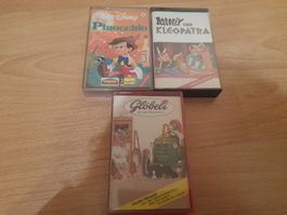 3 Kinderhörspiele-Kassetten Pinocchio, Globi, Asterix!