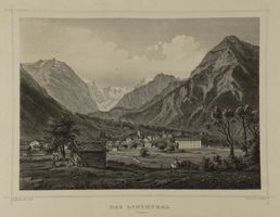 DAS LINTHTAL, GLARUS, STAHLSTICH NACH ROHBOCK 1870