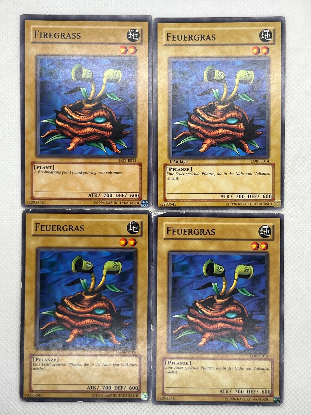 Yugioh Cartes à collectionner: Yu-Gi-Oh! Feuergras / Firegrass LOB-E014 LOB-G014 Englisch/D – D'occasion à Hinterkappelen par Kim1992