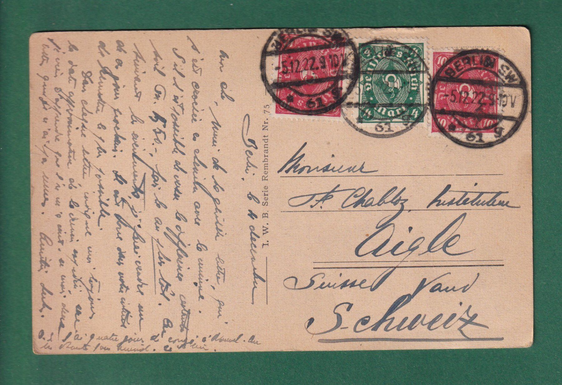 Cartoline postali: BERLIN - Bahnhof Friedrichstrasse - Kutsche - 1922 – Usato da Pully venduto da nicecards-shop 1