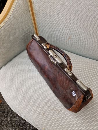 Vintage Doktortasche, Leder, Antik Rarität,