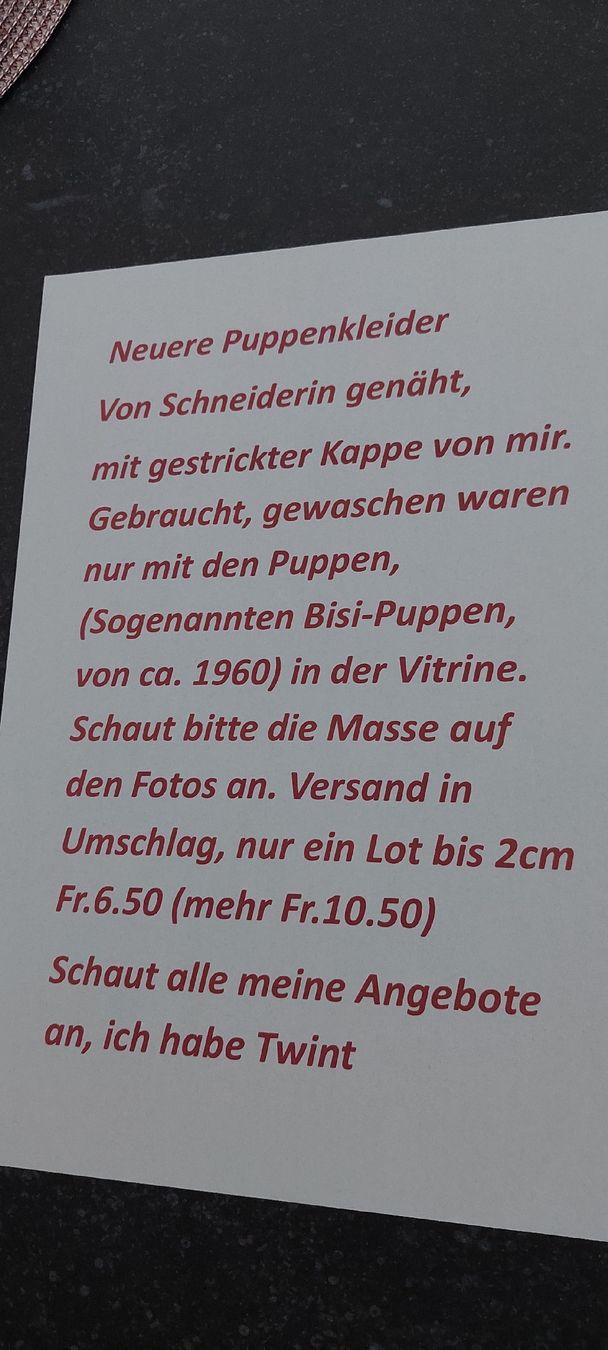 Puppen: Puppenkleider  – Gebraucht aus Muri AG von nindo1 2