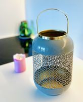 Laterne Windlicht aus emailliertem Metall