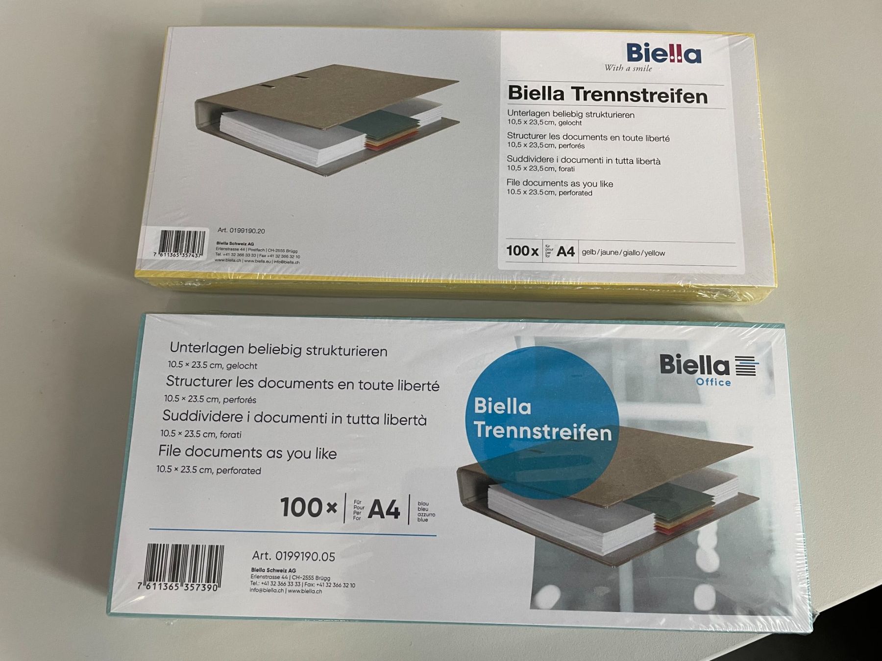 Biella Raccoglitori: 5 Pack Biella Trennstreifen gelb – Nuovo e nell'imballaggio originale da Cham venduto da Chomer.60
