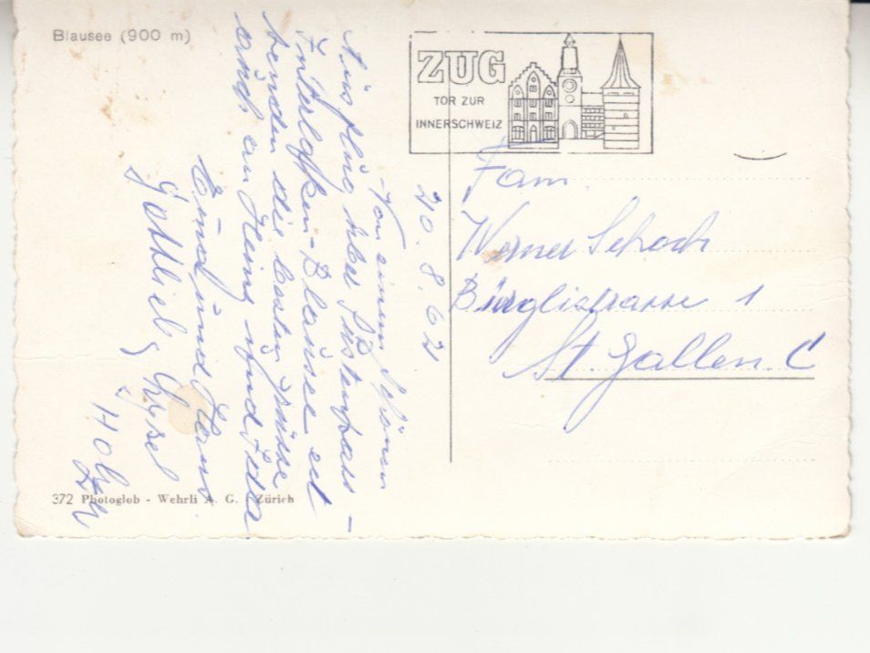 Cartoline postali: Blausee ca. 1950 coloriert – Usato da Bürglen TG venduto da StampGraf 1