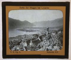 Glasdia Schweiz: Maggia-Delta bei Locarno TI, um 1930