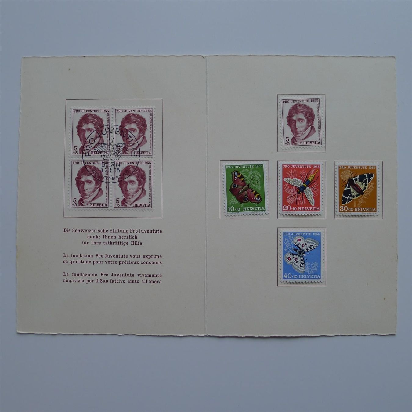 Tutti i francobolli: 1955 PJ Folder, nummeriert + limitiert! – Usato da Ebikon venduto da SilvioFreund 1