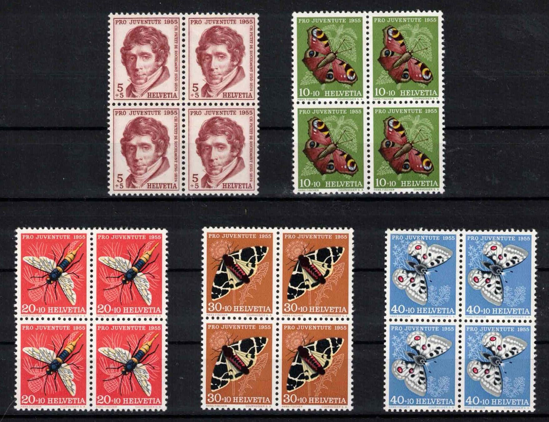 Tutti i francobolli: Pro Juventute 1955 im 4er-Block, postfrisch ** – Nuovo (secondo la descrizione) da Nuglar venduto da Stamp88