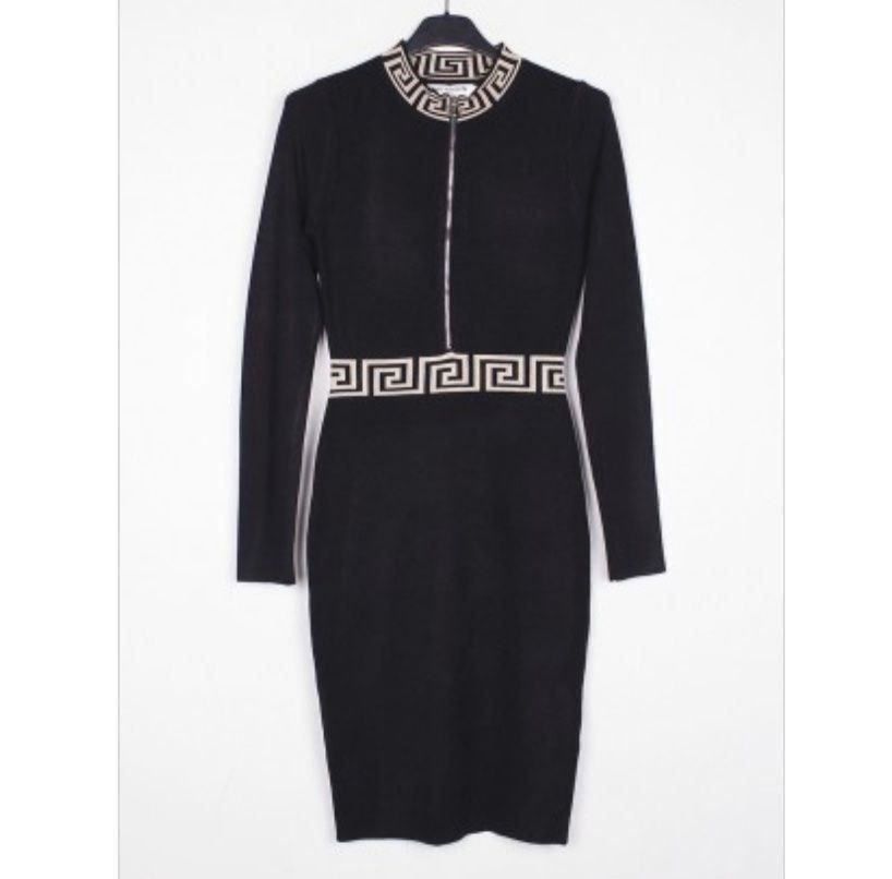 Vestiti: Robe mi longue noire motif beige – Nuovo e nell'imballaggio originale da Petit-Lancy venduto da mina222 3
