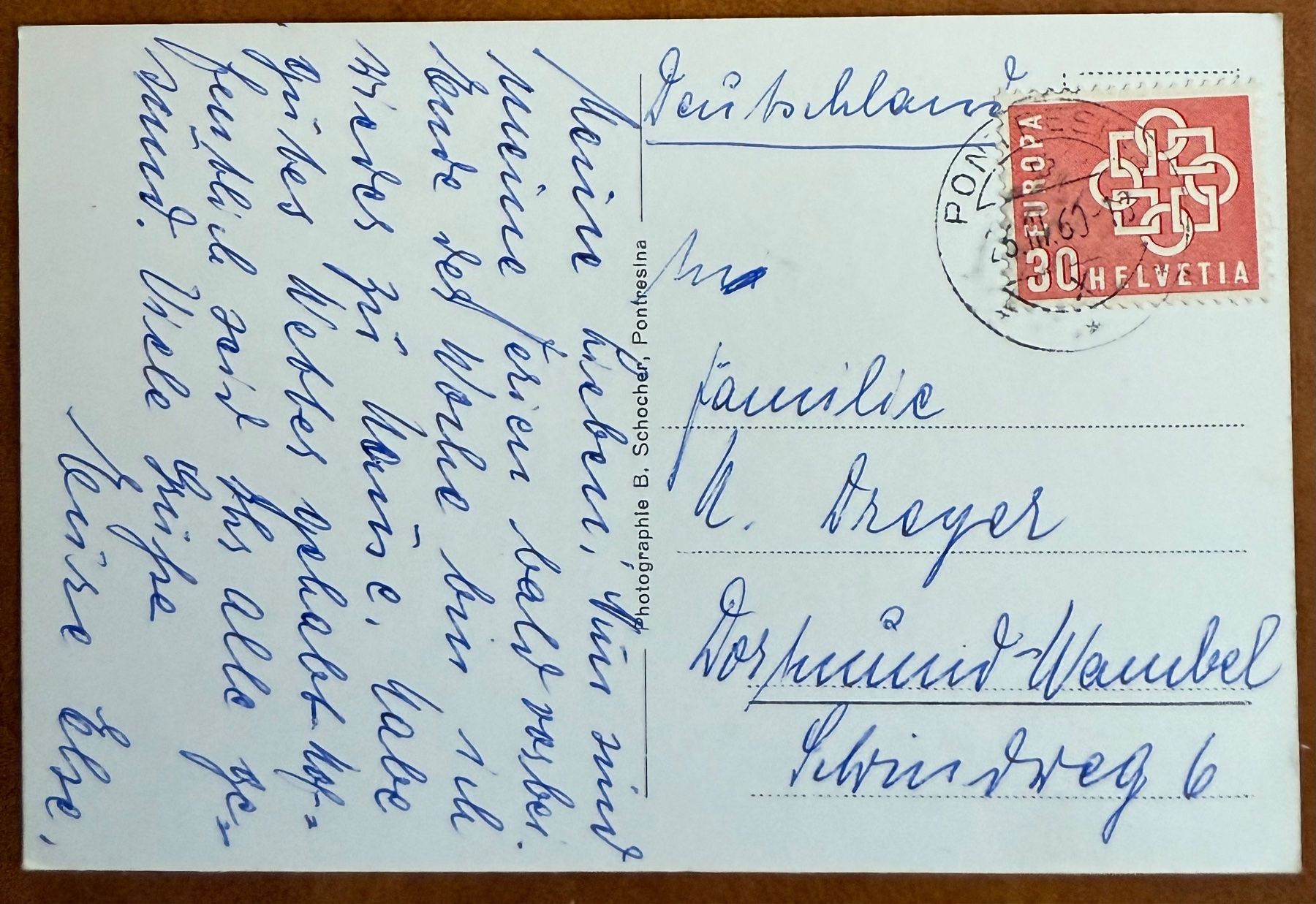 Ansichtskarten: Pontresina - Winter 1960 – Gebraucht aus Lutry von Ediego 1