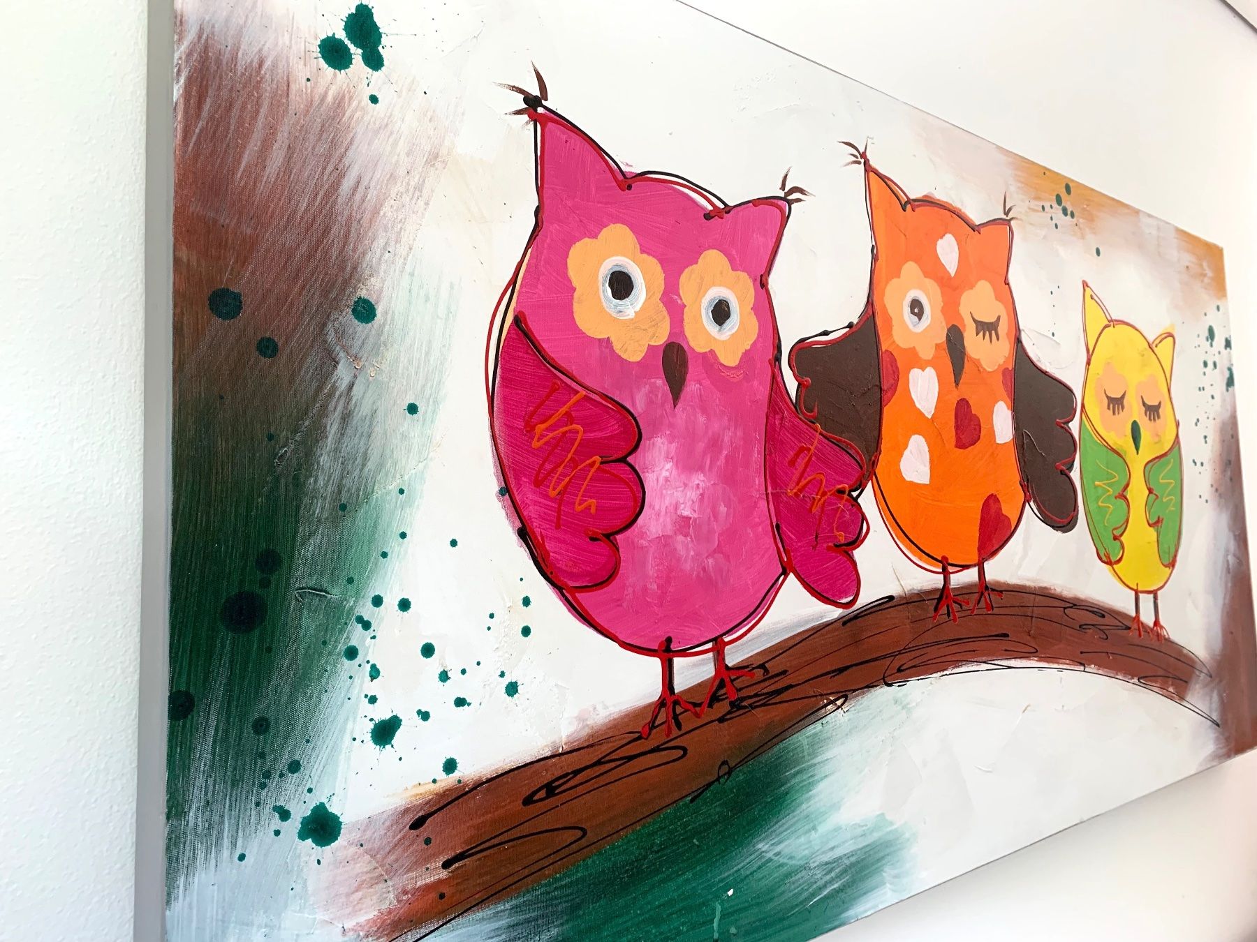 Poster & Bilder: Kunterbuntes Eulenbild - Handgemalt, farbenfroh, Blickfang! – Gebraucht aus Meiringen von tonicandgin 2