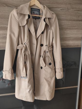 Trench-coat beige, taille M, Madonna 1988 - Élégant!