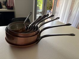 Lot casseroles/poêles CUIVRE 8 pièces