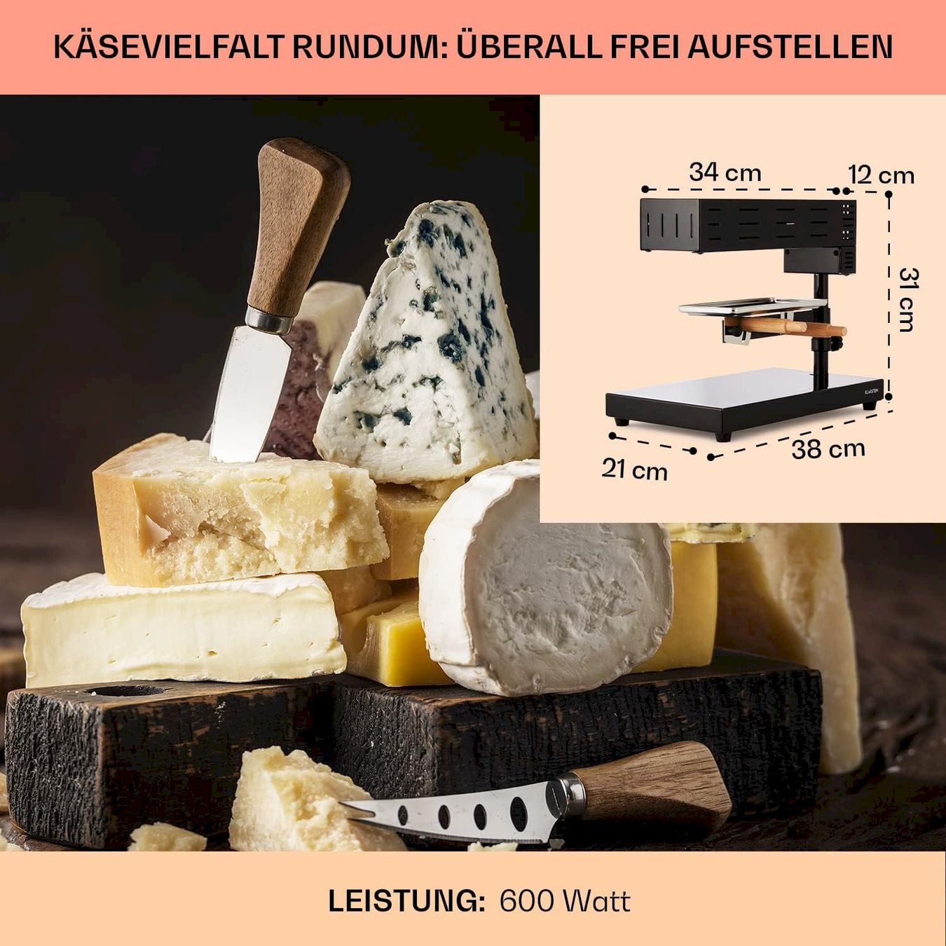 Küchengeräte: Appenzell 2G Raclette 600W – Neu und originalverpackt aus Bottighofen von zaap 5