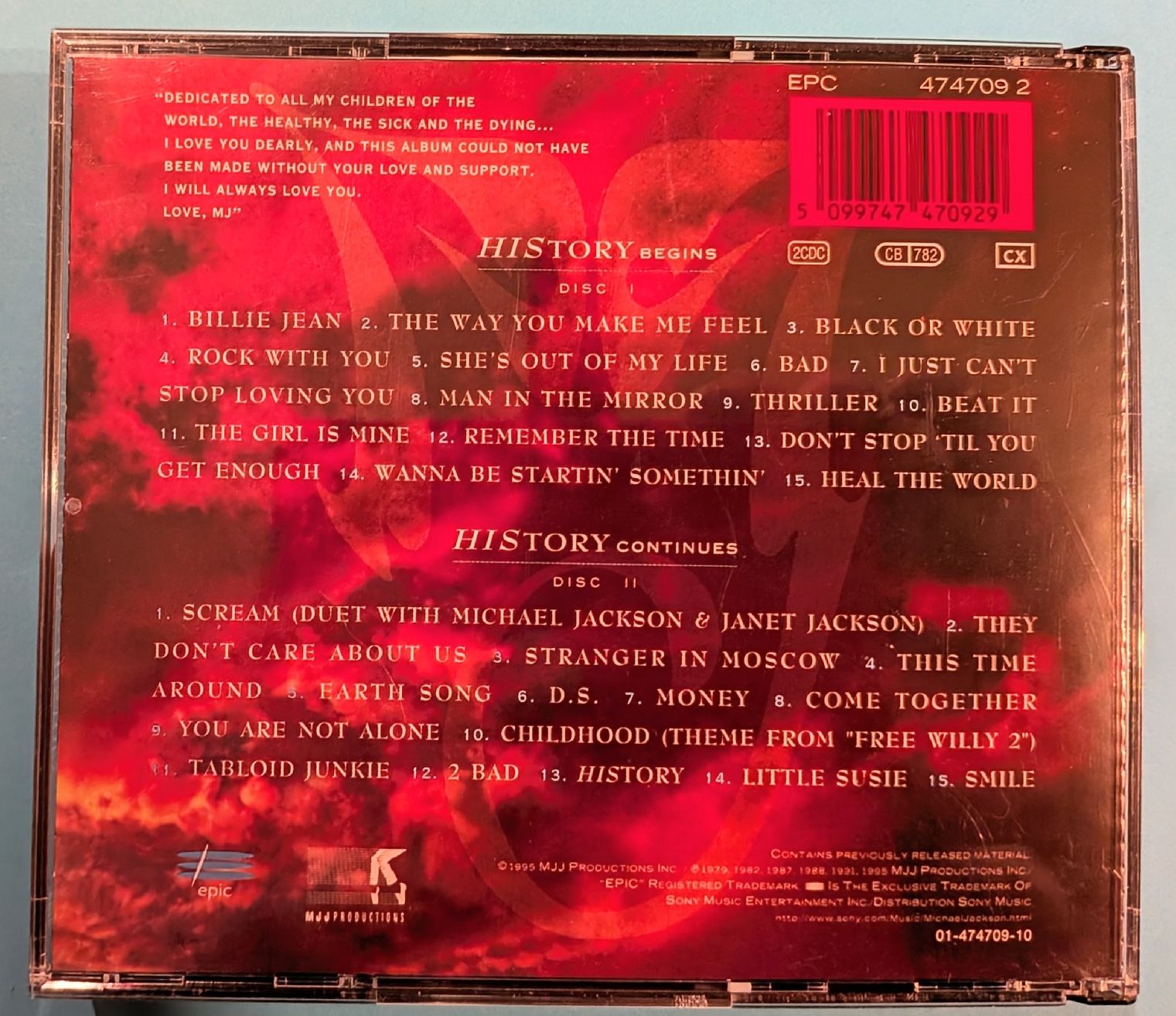 CD: Michael Jackson -  2 CD'S History Past. Present and Future – Usato da Aesch BL venduto da Charles2018 1