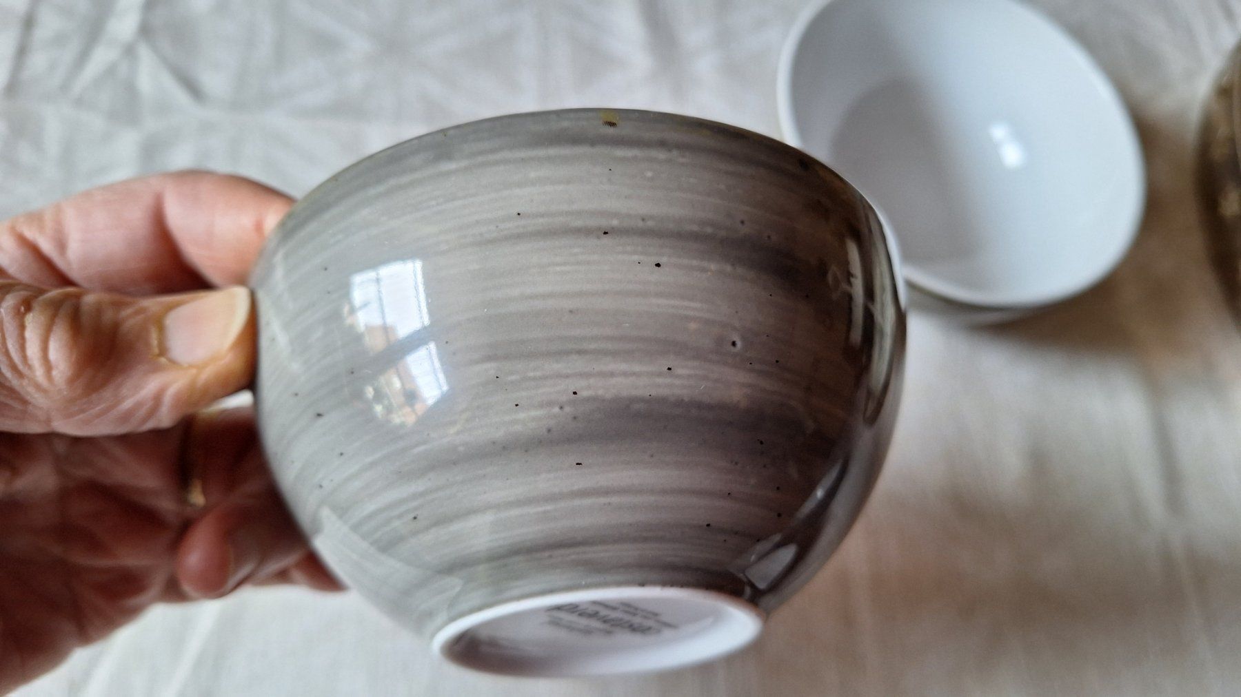 Ciotole: 6 Muesli-Schalen grau/ weiss "Costaverde" – Usato da Arlesheim venduto da shopradl 2