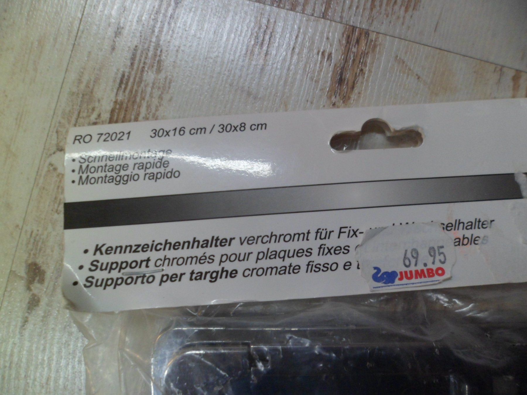 Supporti a parete: Autonummernhalter chrom-Eckige Nummer – Usato da Basadingen venduto da seeyouinhell72 1