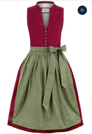 Dirndl Heimatgwand bordeaux vert taille 42 ou L, neuf