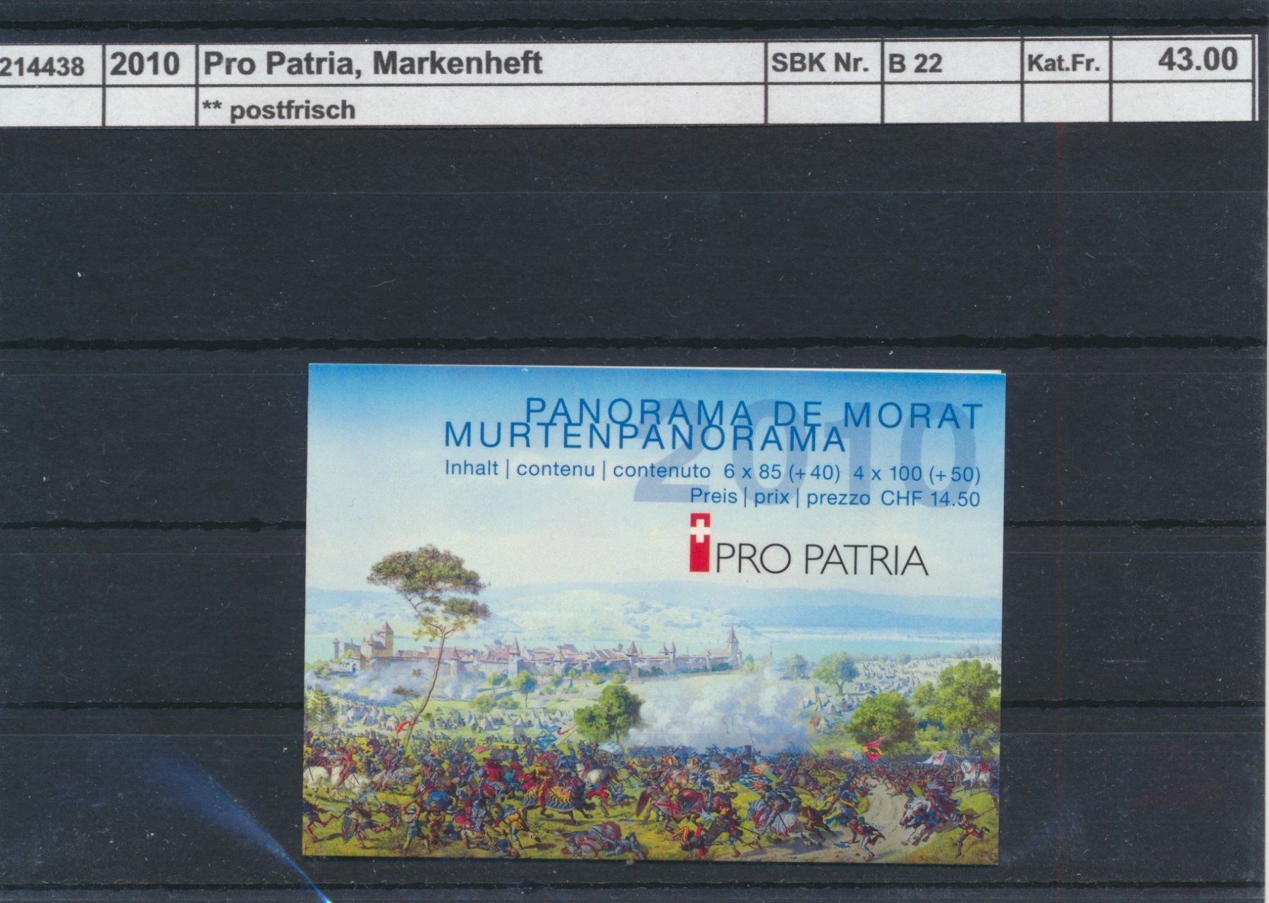 Tutti i francobolli: 2010 Pro Patria, Markenheftchen, ** postfrisch – Nuovo (secondo la descrizione) da Winterthur venduto da Zupogeru